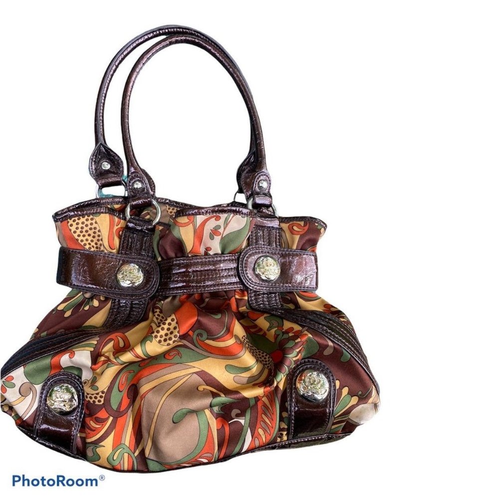 Kathy‎ van Zeeland retro trippy 70’s vibe vintage shopper bag